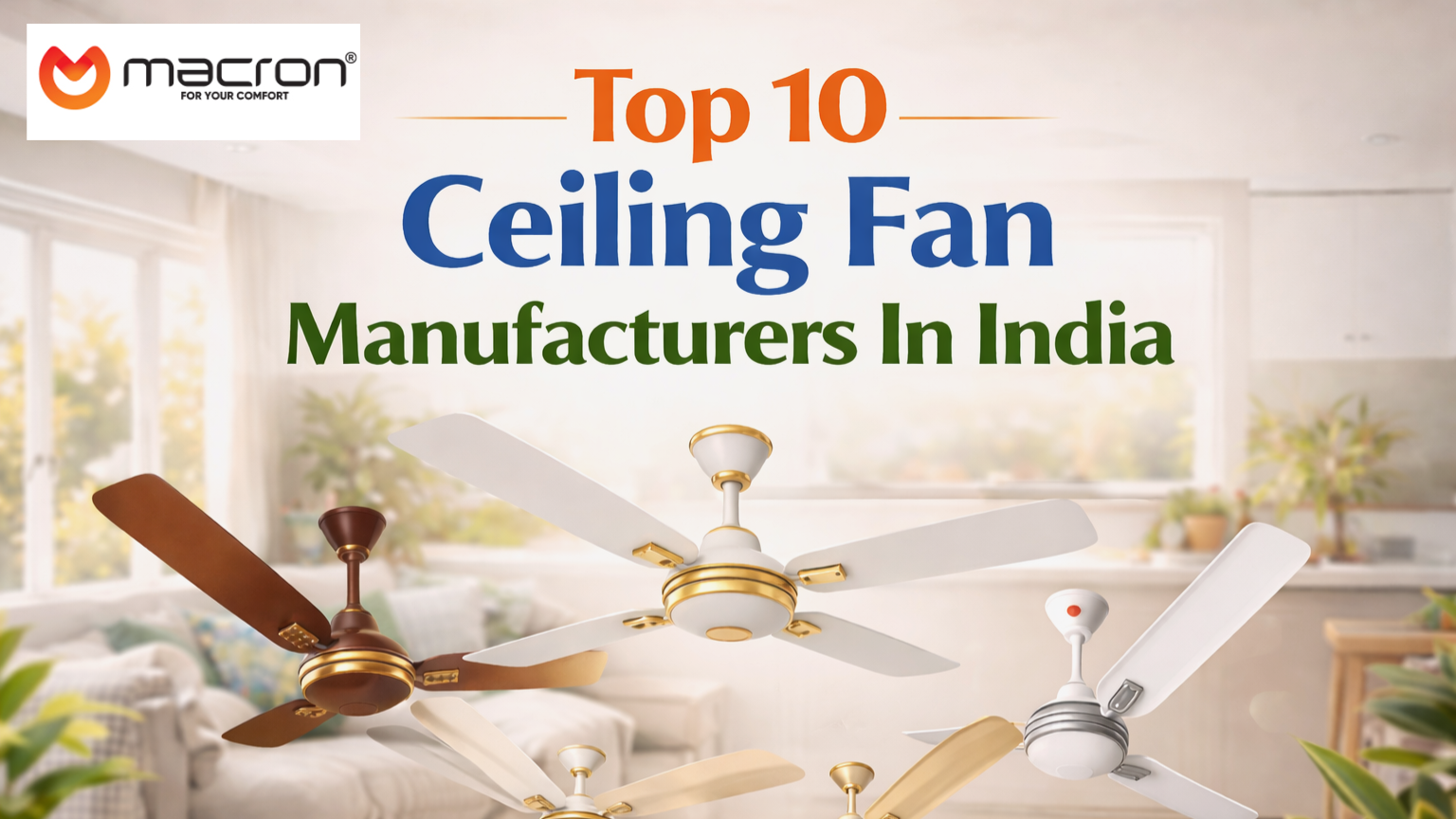 Top 10 ceiling fan Manufacturers in India