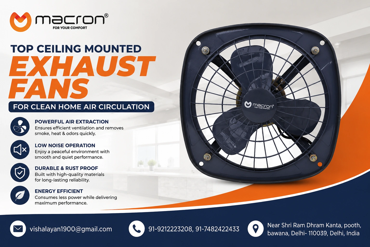 Top Ceiling Mounted Exhaust Fans for Clean Home Air Circulation