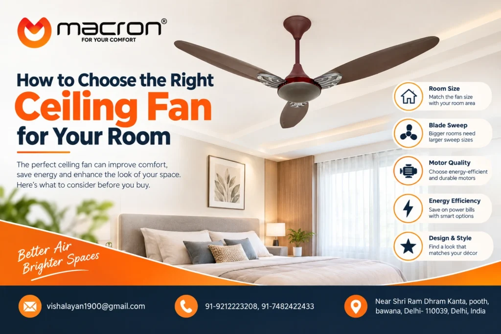 How to Choose the Right Ceiling Fan for Your Room