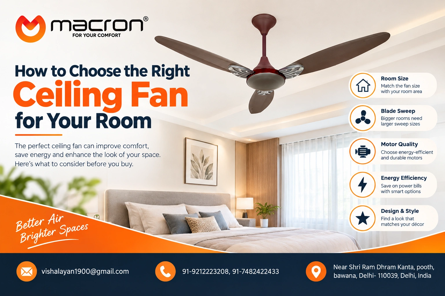 How to Choose the Right Ceiling Fan for Your Room